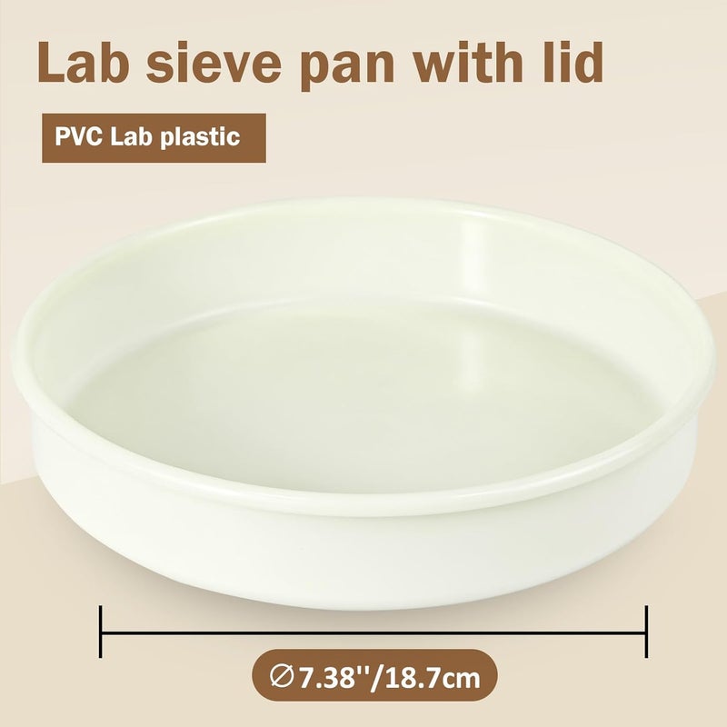 LVDALAB PVC Nylon Lab Sieve Pan with Lid, 7.9in(20cm) Diameter Sample Sifter Strainer for Industrial Lab Home - Image 2
